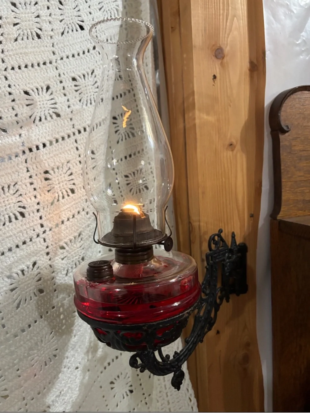 Bracketed Oil Lamp